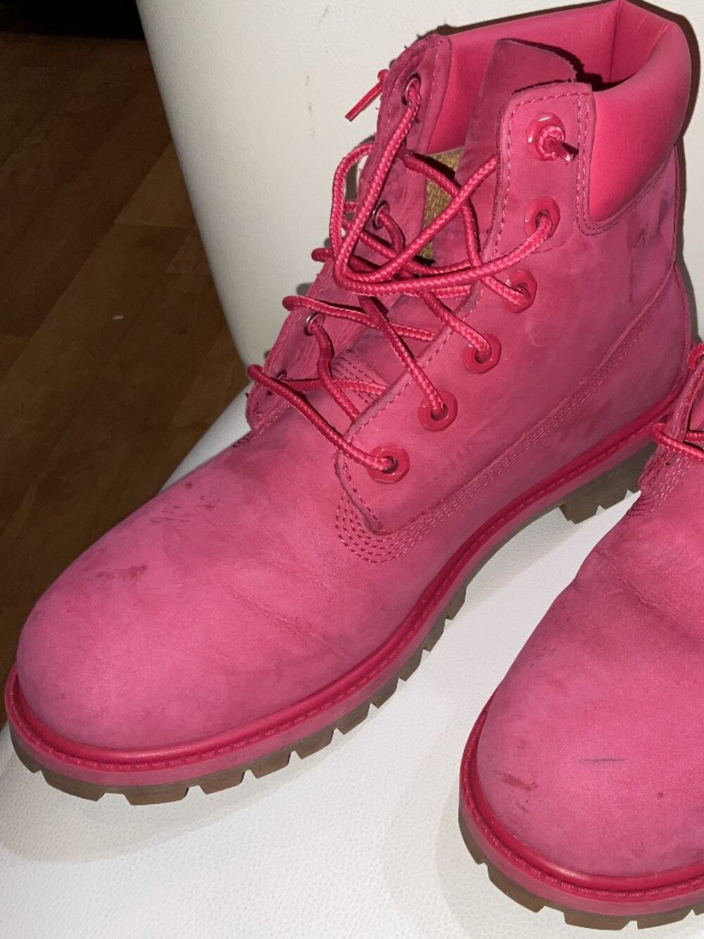 The Youth/Juniors Timberland® Premium 6-Inch Waterproof Boot Size 6, Bright Pink